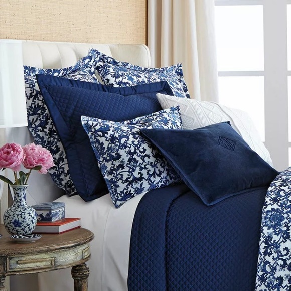 RALPH LAUREN DORSEY ARCHIVAL BLUE FLORAL LOTUS CALIFORNIA KING/KING